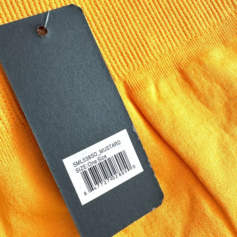 Fleece Lined Women's Bright Yellow High-Waisted Leggings - Picture 6 of 8